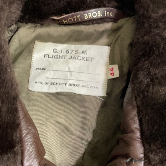 SCHOTT BRO'S inc. NYC G.I. 675 M Flight Jacket - Picture 3 of 17